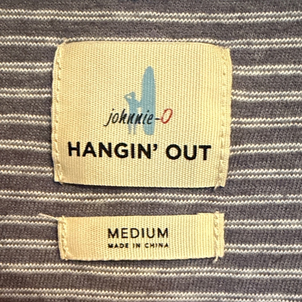 johnnie-O Men's Blue/Gray Med
"Hangin Out" Harvell Quarter-Zip Striped Pullover - Picture 3 of 12